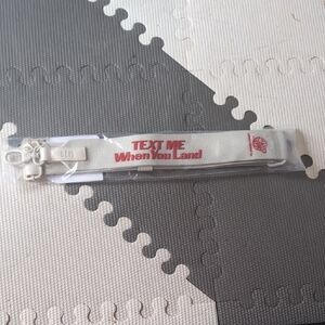 White Text Me When You Land Wristband